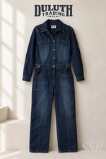 Duluth Trading DuluthFlex CoolMax Denim Coveralls Jumpsuit Womens Size 10 Blue U