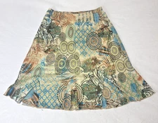 Y2K Vintage Print Skirt Sheer Overlay Molly & Max Lined Boho Small Grunge