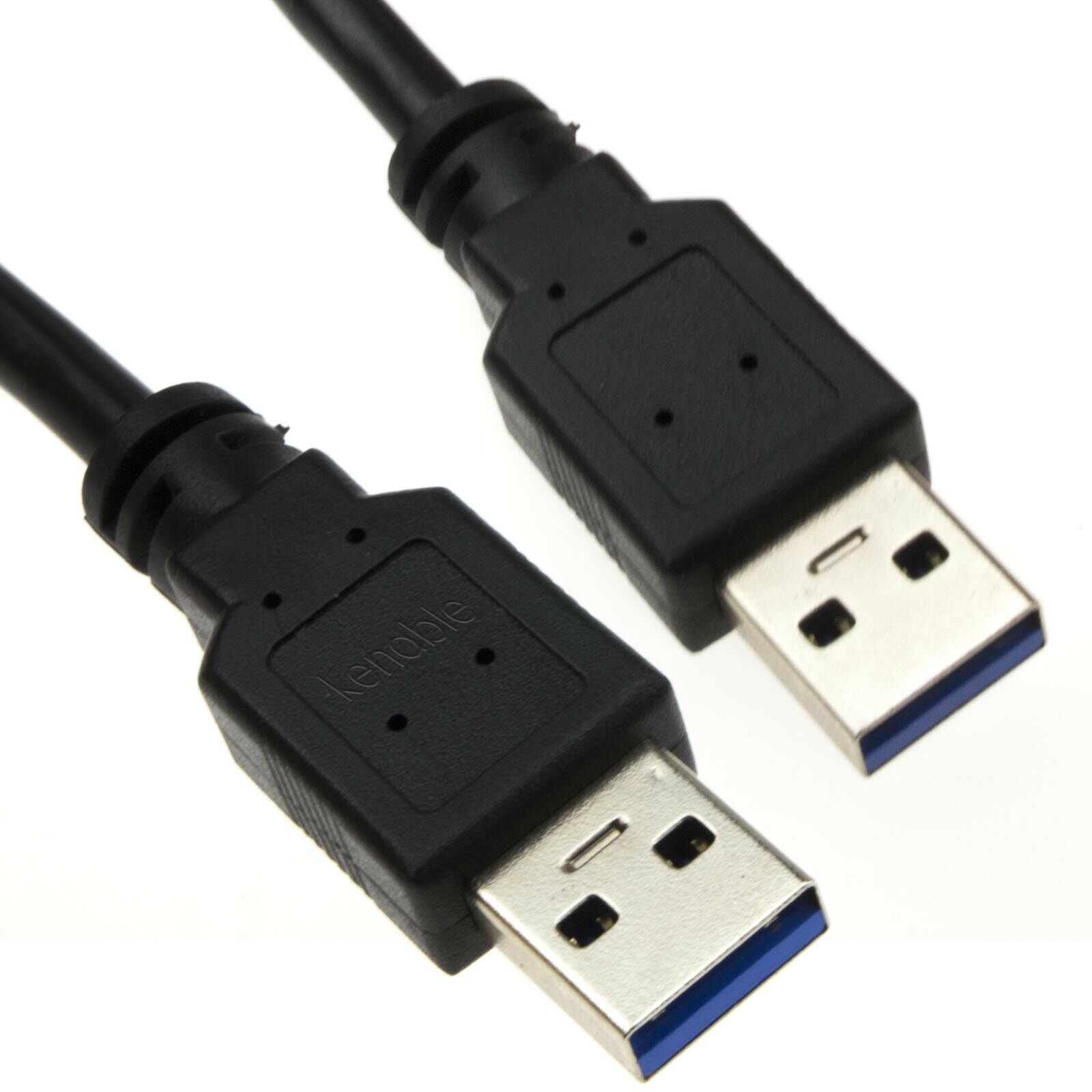 2m USB 3.0 SuperSpeed Type A Plug to A Plug Cable Lead Black