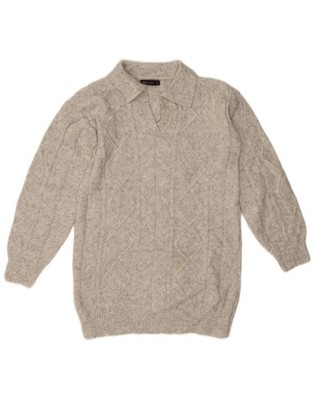 Marks & Spencer Herren Polokragen Pullover Sweater Small Grau Gefleckt Acryl AI07
