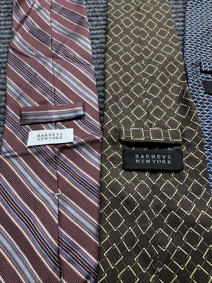 Lote Corbata Barneys Nueva York Hombre 100% Seda Hecha a Mano en Italia Conjunto de 5 Patrones Foto 4 de 4