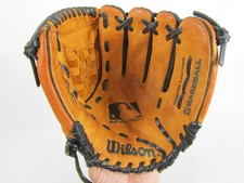 Wilson A2451 RHT Baseball/Softball Glove-Youth-11  -Brown/Black-Adjustable-VGUC