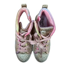 Skechers Girls Youth Shoe Pink Light Up With Rhinestones glitter Stars