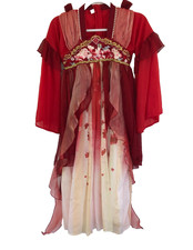 Girl Ancient Chinese Hanfu Red Dress Princess Cosplay Costume 10-11 Yr Bust 26"