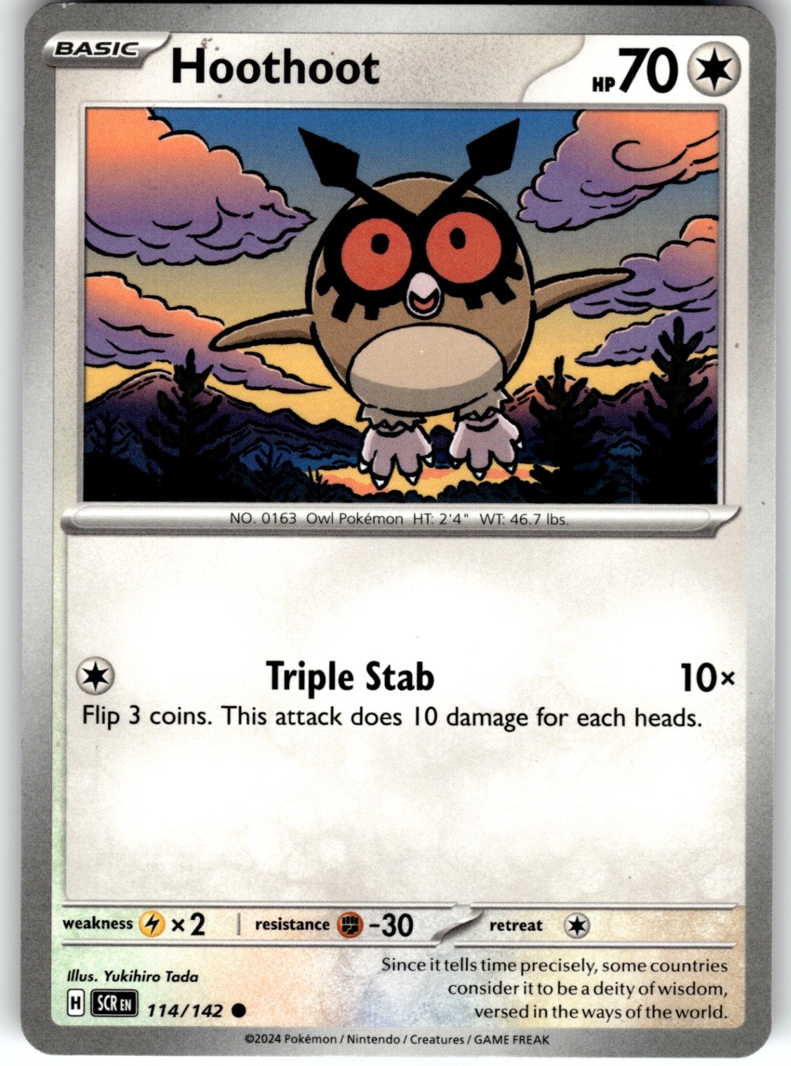 Hoothoot Common SV07: Stellar Crown 114/142 LP
