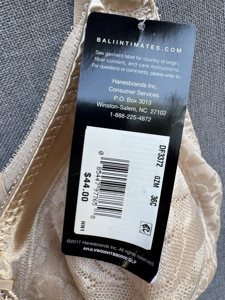 Sujetador Bali Classic Support Sin Alambres Cool Comfort Nude 36C NUEVO Beige Foto 3 de 4