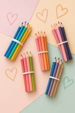 5 Packs Colored Pencils 12 Each, 60 Total School Supplies, Art, Bulk Lot