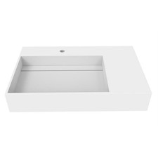 Castello USA Inc Juniper 30" Solid Surface Left Basin Bathroom Sink in White