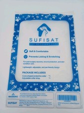 SUFISAT Soft Pet Recovery Cone Adjustable Protective Collar for Dogs Cats Blue