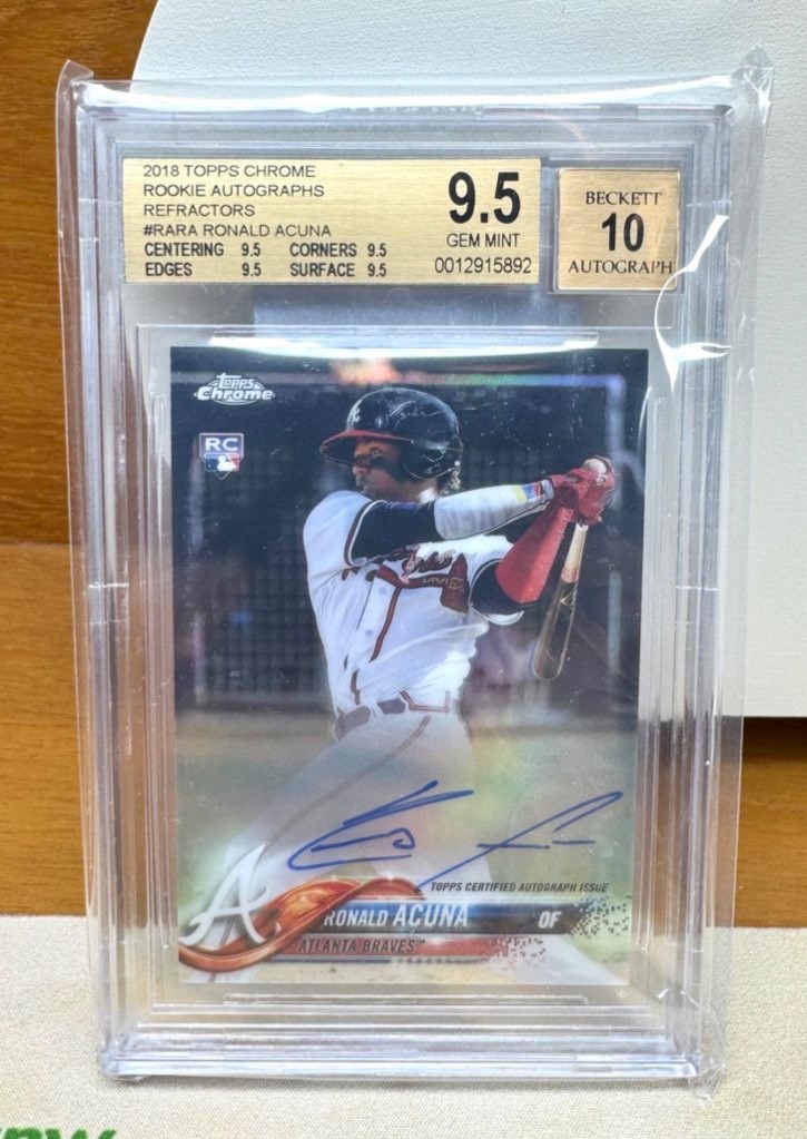 Ronald Acuna Jr. 2018 Topps Chrome Rookie Auto Refractor /499 BGS 9.5 10 auto