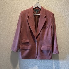 Lauren Ralph Lauren muted heathered salmon 100 wool horse head button blazer 14
