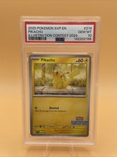 2025 POKEMON SVP EN BLACK STAR PROMO ILLUSTRATION CONTEST 2024 PIKACHU PSA 10