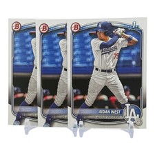 2025 Bowman Draft Aidan West 1st Bowman Lot # Los Angeles Dodgers RC