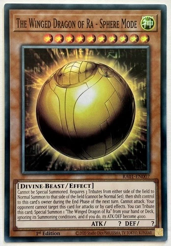 RA01-EN007 The Winged Dragon of Ra - Sphere Mode - Super Rare 1st Edition NM
