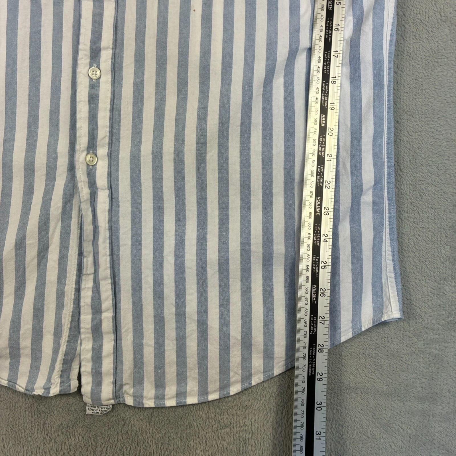 VTG Chaps Ralph Lauren 1990's Blue White Stripe Size Large S/S Button Down Shirt image 5