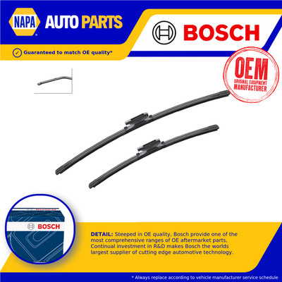 2x Wiper Blades (Pair) Flat Aero type A182S 3397007182 Bosch Aerotwin 600/450mm