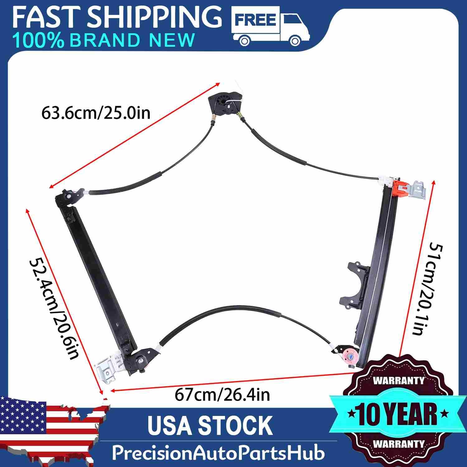 Maserati Quattroporte 2004-2013 Front Left Window regulator P/N 84934200