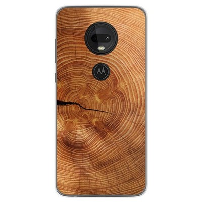 Gel TPU Hülle Für Motorola Moto G7 / G7 Plus Holzdesign 04 Zeichnungen