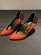 Vintage Gina Heels - Red & Black Leather - Size 3 - Great Condition