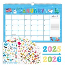 large Desk Calendar 2025-2026 with Monthly Holiday Planner Stickers 24 Months...