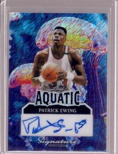 PATRICK EWING 2025 Leaf Signature Series Aquatic Blue Shimmer Autograph Auto 1/1