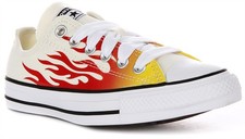 CONVERSE A09889C Chuck Schneider Alle Star Flammen Damen Weiß Rot EU 36-41