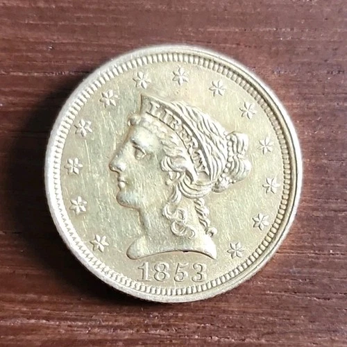 1853 Liberty Head $2.50 Gold Quarter Eagle Coin Pre-1933 US