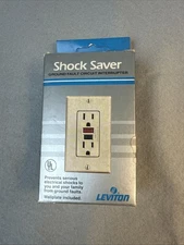 Leviton Shock Saver GFCI Outlet 15A 125V Duplex Receptacle Wallplate UL