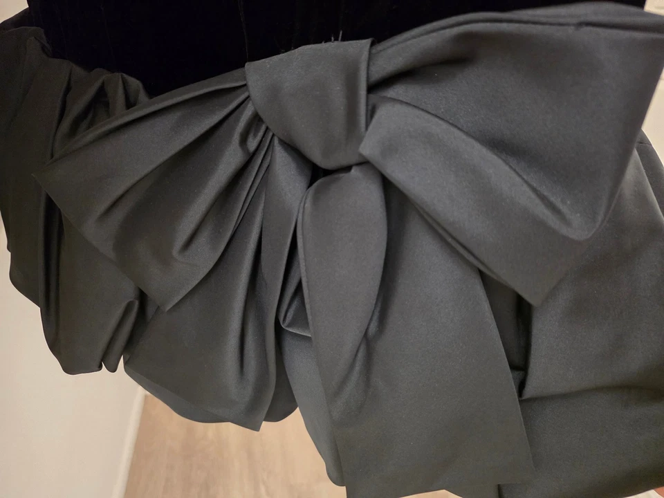 Винтажный 80-х черный LBD выпускного вечера вечеринки коктейльное платье для Хэллоуина с пузырьком юбка, XS - Изображение 4 из 4