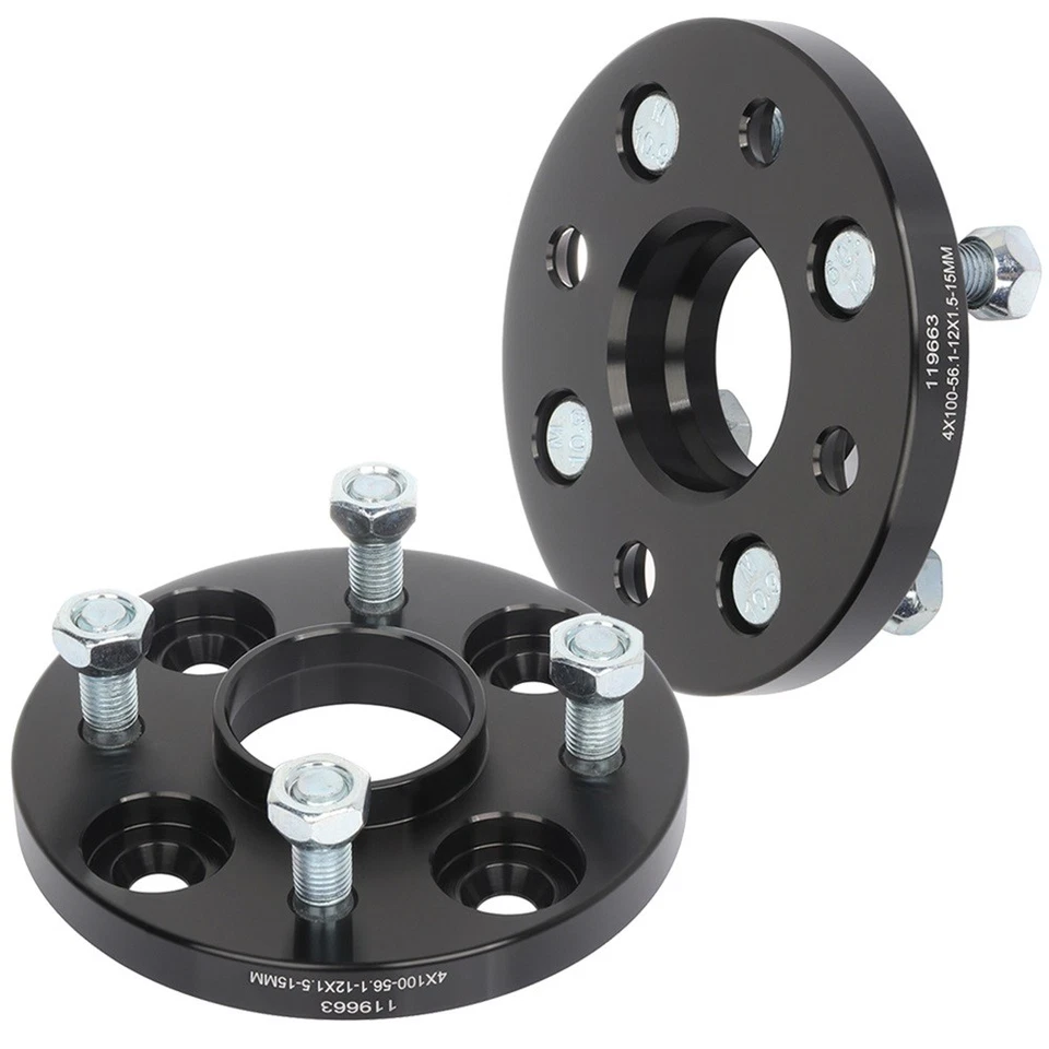 2pcs 15mm Hubcentric 4x100 12x1.5 Wheel Spacers For 1980-1989 Honda Prelude Foto 3 de 4