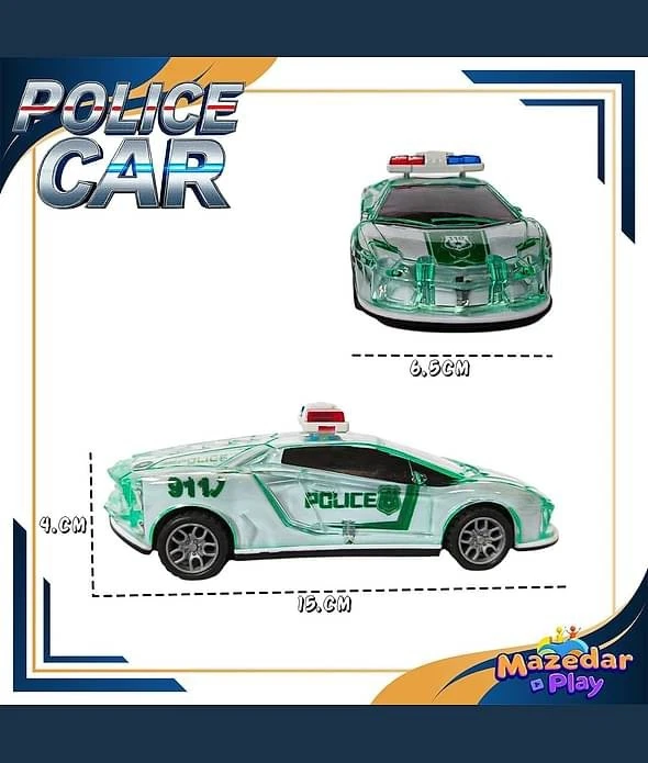 Coche de Policía con Luces, Alimentado Push & Go, Música y Sonido de Sirena Coche Juguete Foto 2 de 4