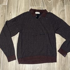 Vintage 90s Tricots ST Raphael Collared Long Sleeve Sweater Mens XL Geometric