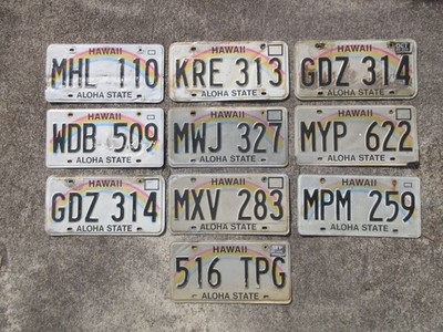 Bulk Lot of 10 Hawaii License Plate Plates HI Aloha State - Lot MPM 259