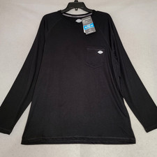 Dickies FAST DRY Shirt Mens LARGE BLACK POCKET Long Sleeve WORK Cooling NWT