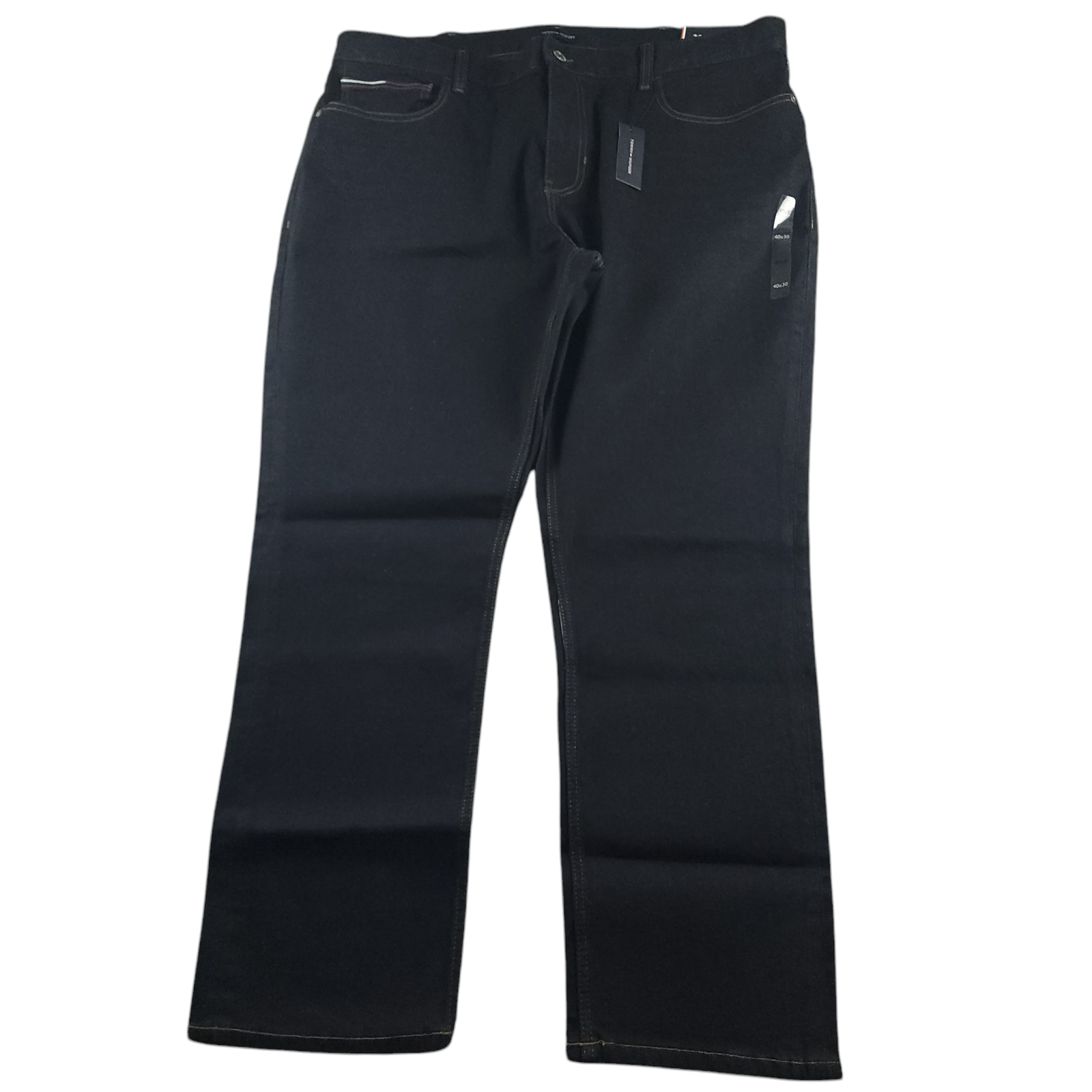 Tommy Hilfiger Jeans 40x32 Mens Stretch Straight High Waisted Rinse Dark Wash