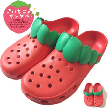 Strawberry Clog Sandals Slippers Women's Fruit Kawaii-Size US 6-7 23cm24cm Red