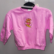 Zara Girls 3T Pink Bear Board Crew Graphic Pullover Crewneck Sweatshirt
