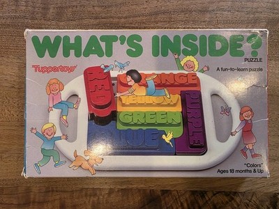 Tuppertoys Vintage 1989 What s Inside Color Plastic Puzzle. Tupperware with box