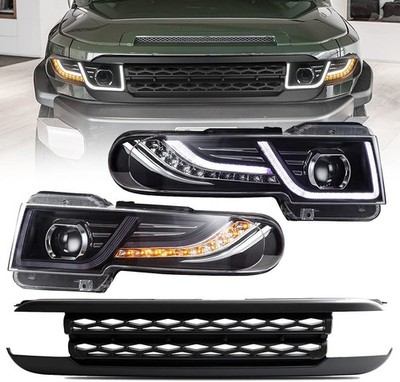 2PCS VLAND LED DRL Scheinwerfer Schwarz Gitter für Toyota FJ Cruiser 2007-2015