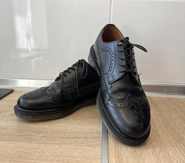 Men Dr. Martens Boots Black Leather 41 #NR2D