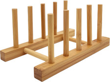 Plate Rack Holder for Kitchen Cupboards Bamboo Wooden Chopping Board Tray 