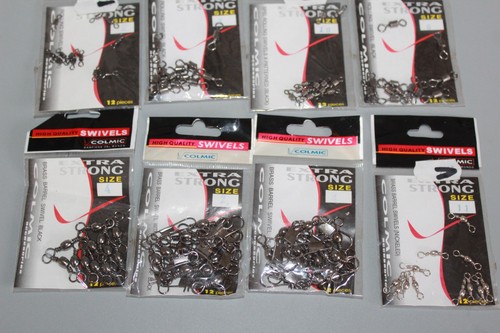 8 PACKS COLMIC SWIVELS SIZES 2, 4, 6,10, 12 LARGER SIZES VARIOUS TYPES (lot 2 )