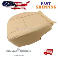 For 07-14 GMC Sierra Chevy Silverado Front Driver Bottom Leather Seat Cover Tan