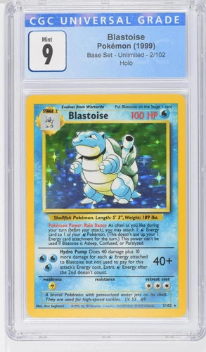 1999 Pokemon Base Set Blastoise #2/102 Holo CGC 9 MINT