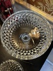 2 PC Cut Crystal Clear Stemmed Stem Covered Candy Dish w/ LID Glass — photo 9