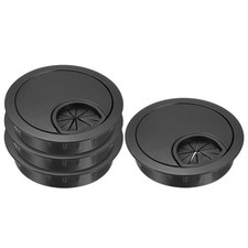 4Pcs Desk Cable Hole Cover,Zinc Alloy Cord Raceway 53mm,Black 