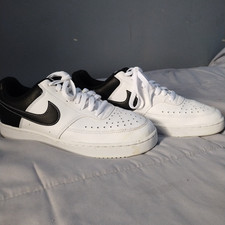 Nike Court Vision Low White Black Leather Men's Basketball Sneakers DM9486-101