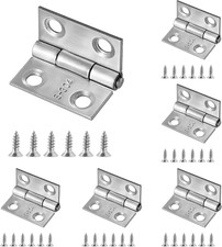 1 Inch 304 Stainless Steel Mini Hinges - 6 Pcs Small Flat Metal Hinges with Moun
