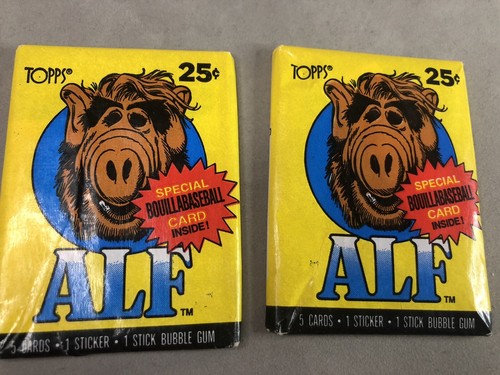 Two (2) Vintage Alf Trading Card Wax Pack Sealed 1987 TV Show Topps Series 1