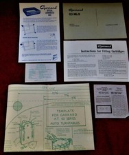  ORIGINAL  Garrard 60 MK II Auto Turntable Instructions w/Template  Extras